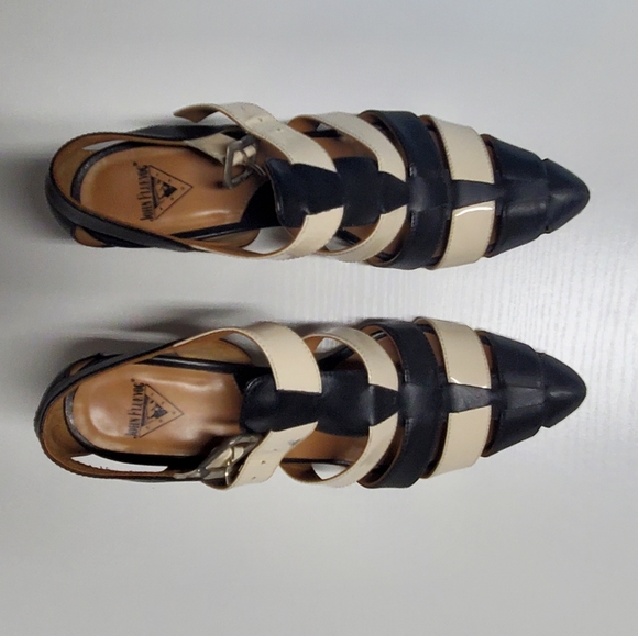 Fluevog purpose objective low-heeled fisherman sandle black and cream - Picture 10 of 14